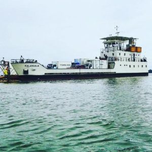 Photograph showing the MV Kalangala ferry sailing on Lake Victoria