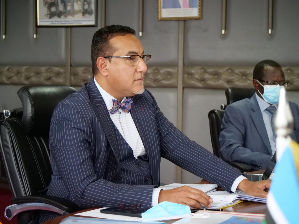 Kenyan Minister for Tourism and Wildlife Hon Najib Balala chairing a session of Tourism Ministers of the East African Community.jpg