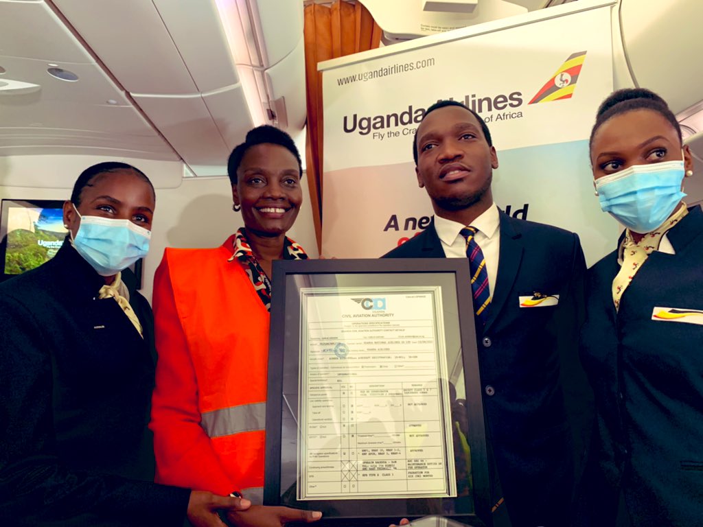 Uganda Airlines receive Air Operator s Certificate AOC from the Uganda Civil Aviation Authority