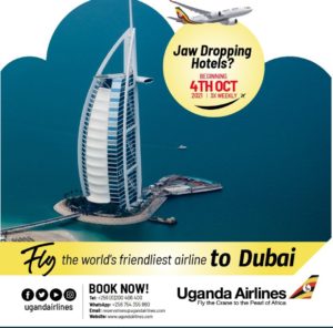 Flights from Entebbe EBB to Dubai on Uganda Airlines