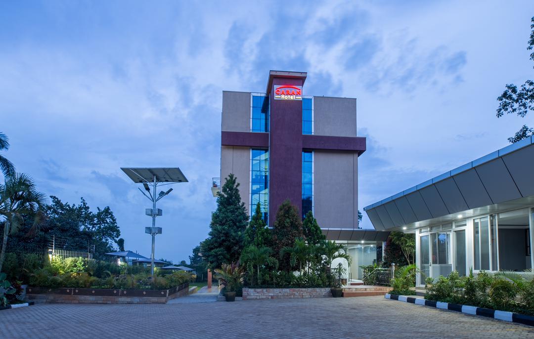 Caran Hotel Kampala property exterior evening