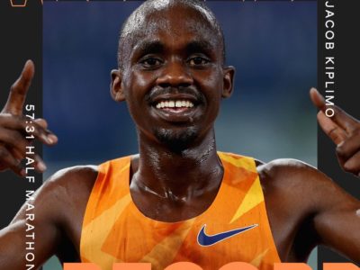 Ugandas Jacob Kiplimo breaks the mens half marathon world record