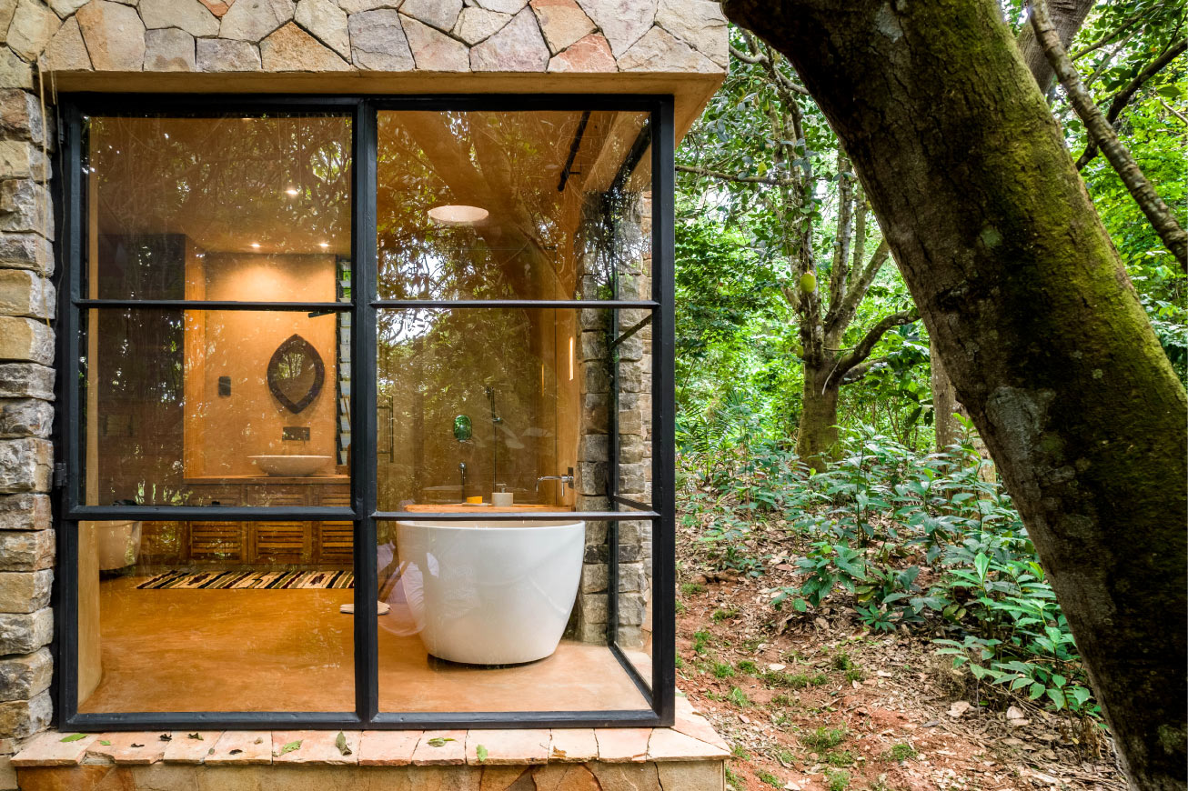 Bathroom with a forest view Photo Entebbe Forest Garuga Lodge Entebbe Uganda Central Region