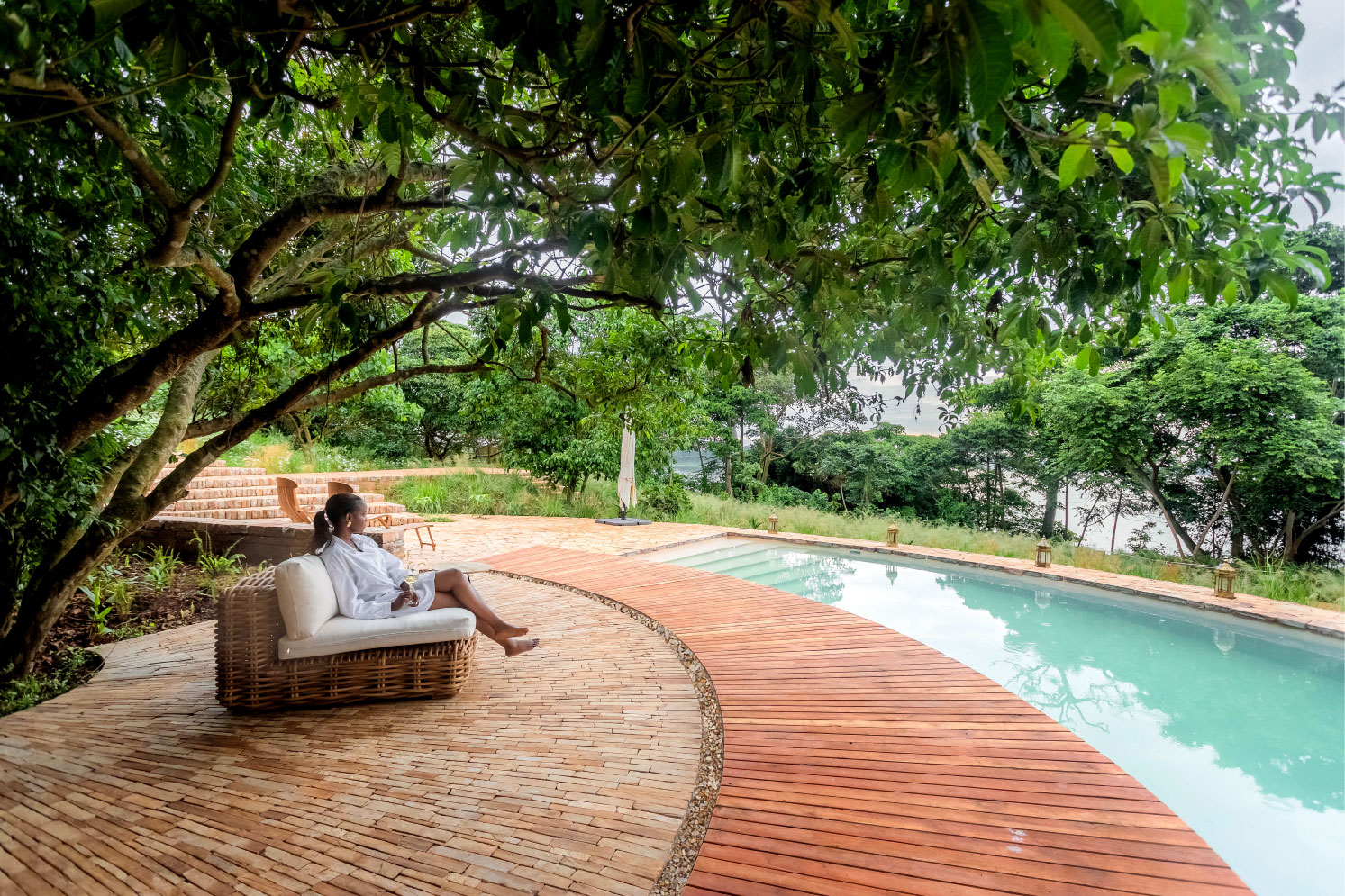 Outdoor pool view photo at Entebbe Forest GarugaLodge Entebbe Uganda Kampala central region