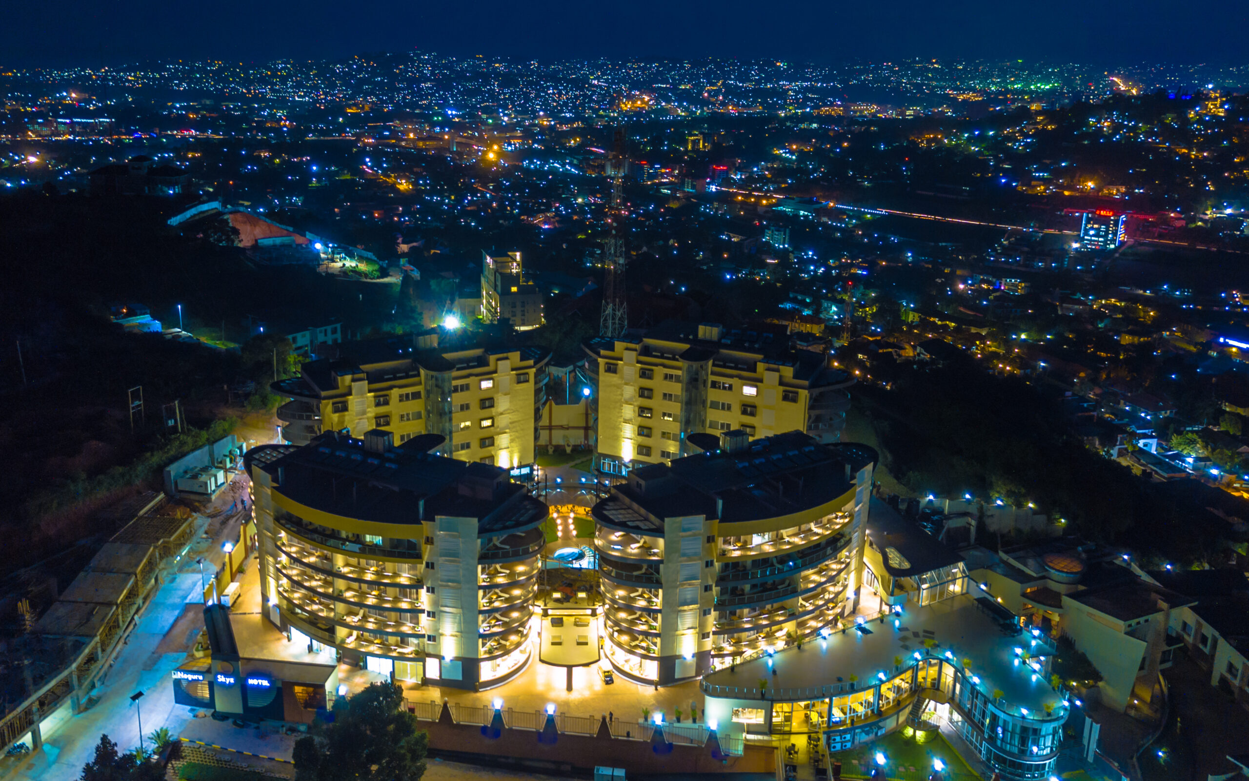 City and Property Night Photo Protea Hotel by Marriott Kampala Skyz Kampala Uganda Central Region