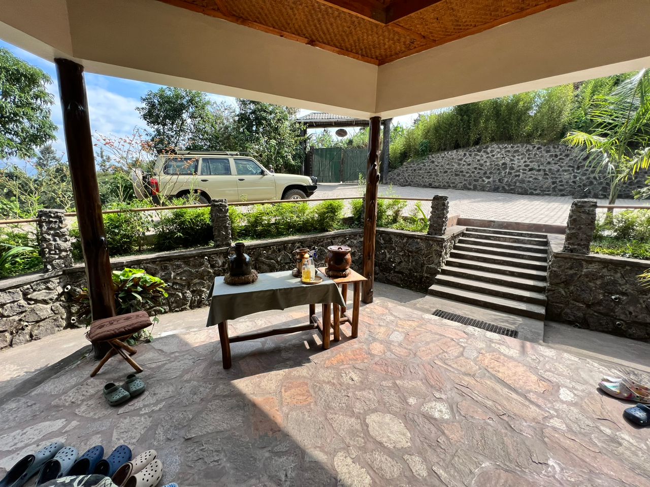 Parking area photo Lake Mulehe Safari Lodge Uganda Western Region