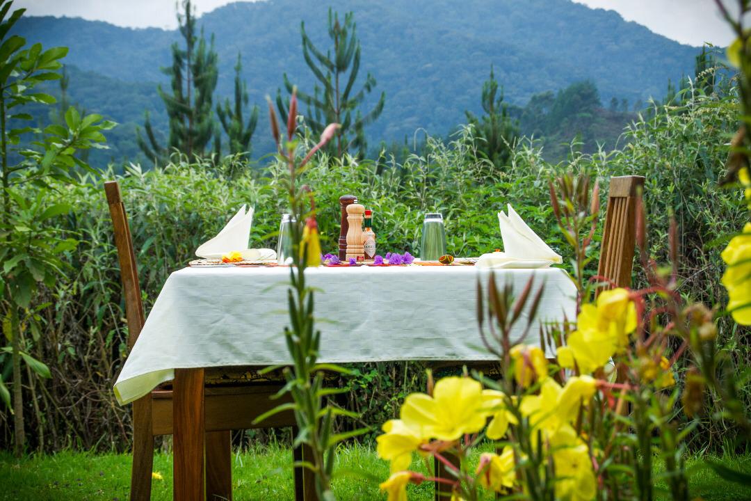 Gardens restaurant photo Ichumbi Gorilla Lodge, Kisoro Uganda