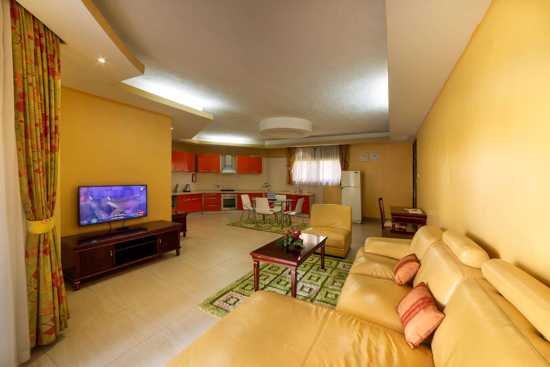 Living area in a 3 bedroom photo Royal Suites Hotel Bugolobi Kampala Uganda Central Region