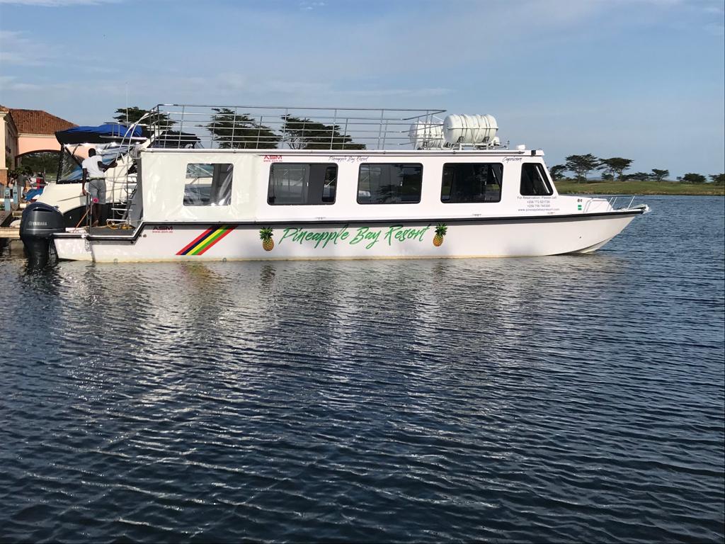 Capricon 1 Boat at Munyonyo Peir Lake Victoria Boat Trips and Lake Safaris