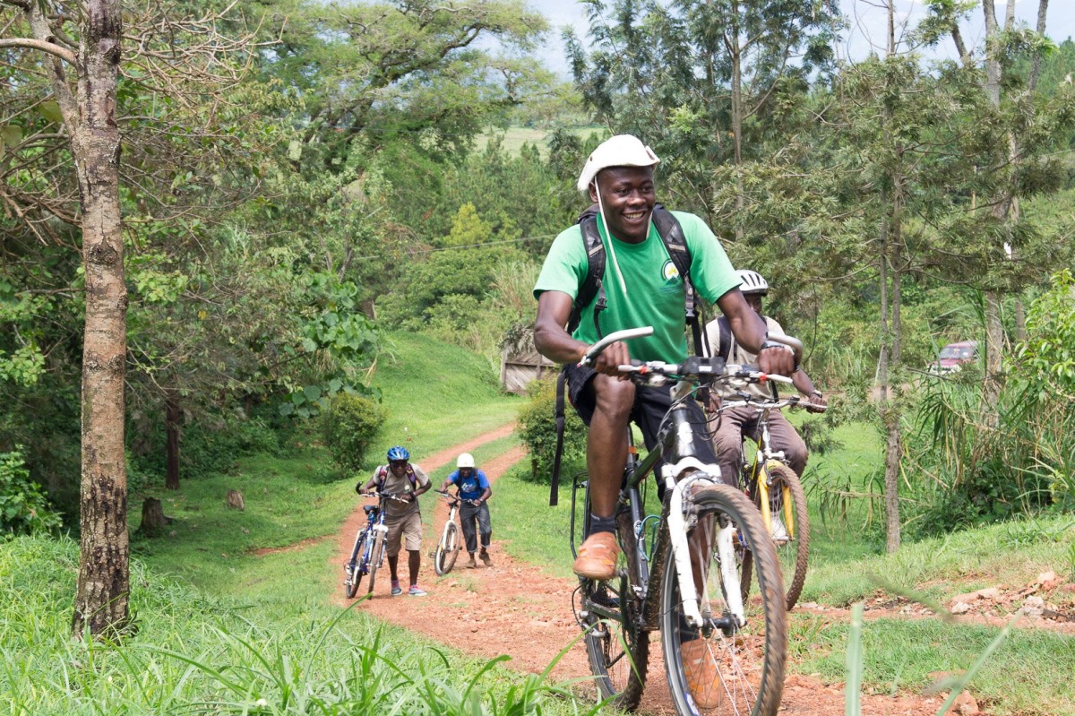 A photograph taken during a biking tour in Kabarole in Western Uganda.