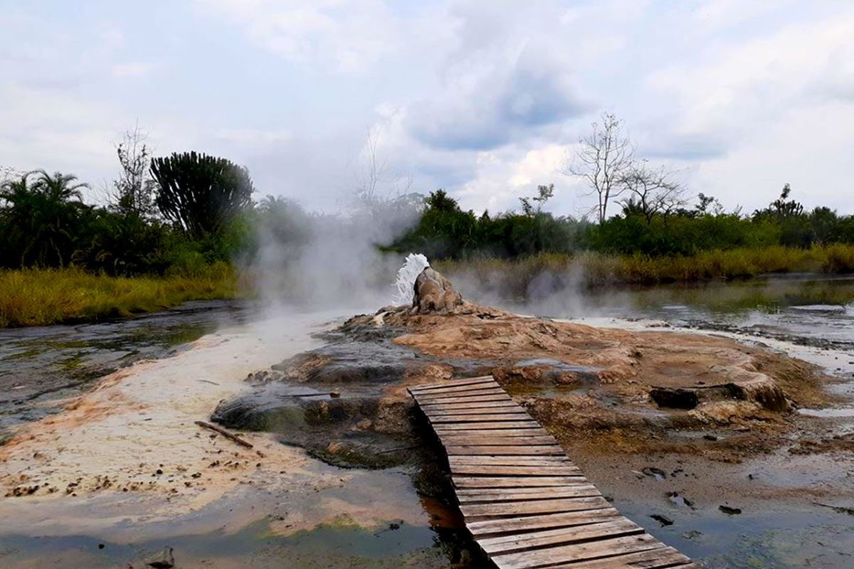 A photograph of the Sempaya Hotsprings taken during a nature hike in the Semuliki National Park in Western Uganda.