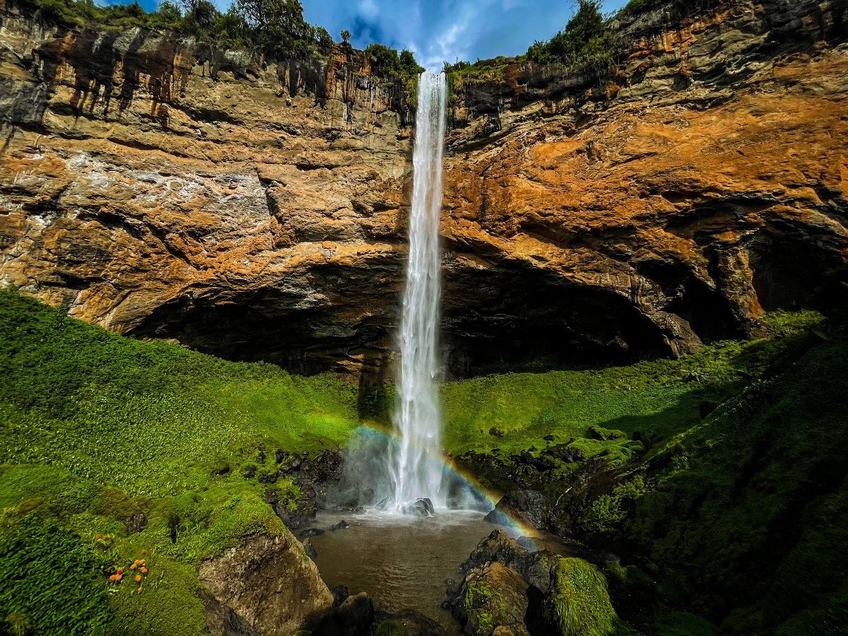 A photograph of the Sipi Falls captured during Sipi Falls experience located along the lower slopes of Mount Elgon in Kapchorwa