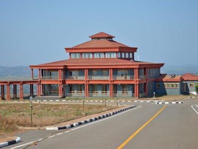 A photograph showing the Kyabazinga's palace called Budhumbula Palace located on Igenge Hill in Bugembe, Jinja City taken during a cultural tour in Eastern Uganda