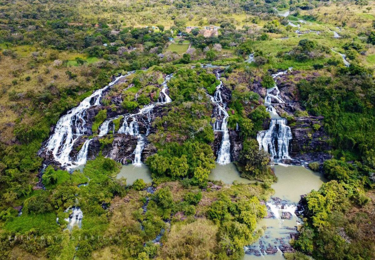 A photograph of the Aruu falls taken during the Aruu Falls experience in Pader district in Northern Uganda