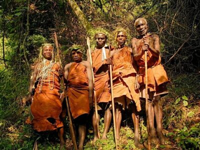 A photograph of the Batwa indigineous people taken during the Batwa Experience in Western Uganda