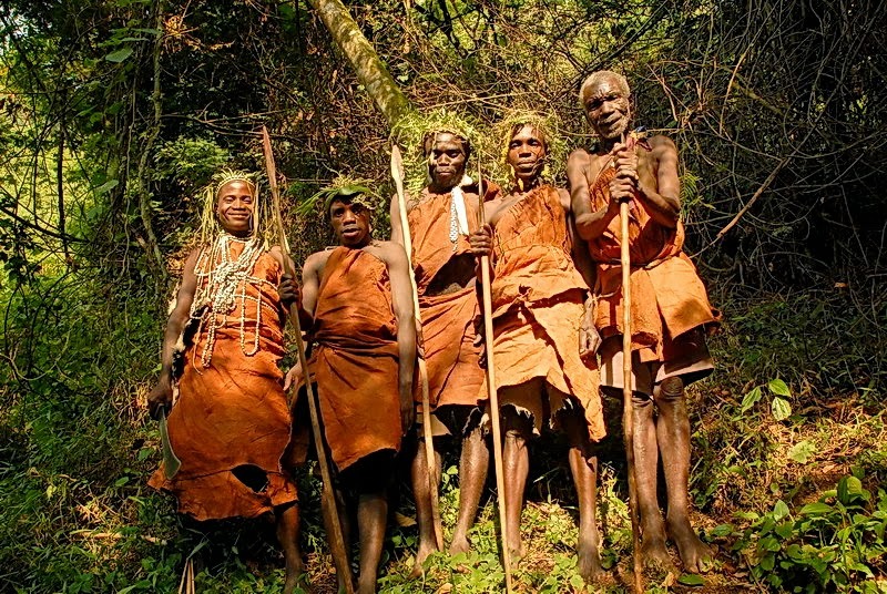 A photograph of the Batwa indigineous people taken during the Batwa Experience in Western Uganda