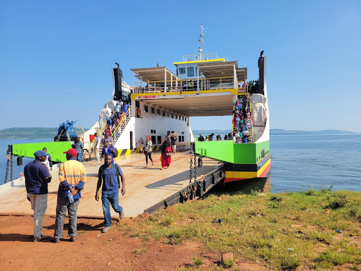 A photograph of the MV Palm taken during a boat tour to Buvuma Island in Lake Victoria, Uganda