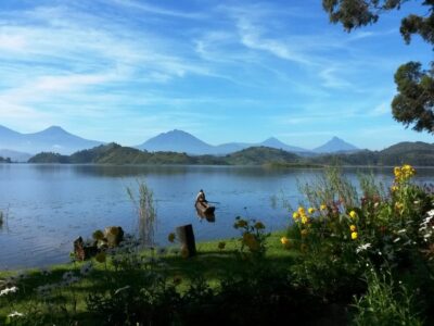 A photograph of Lake Mutanda taken during a nature walking tour around Lake Mutanda in Western Uganda.