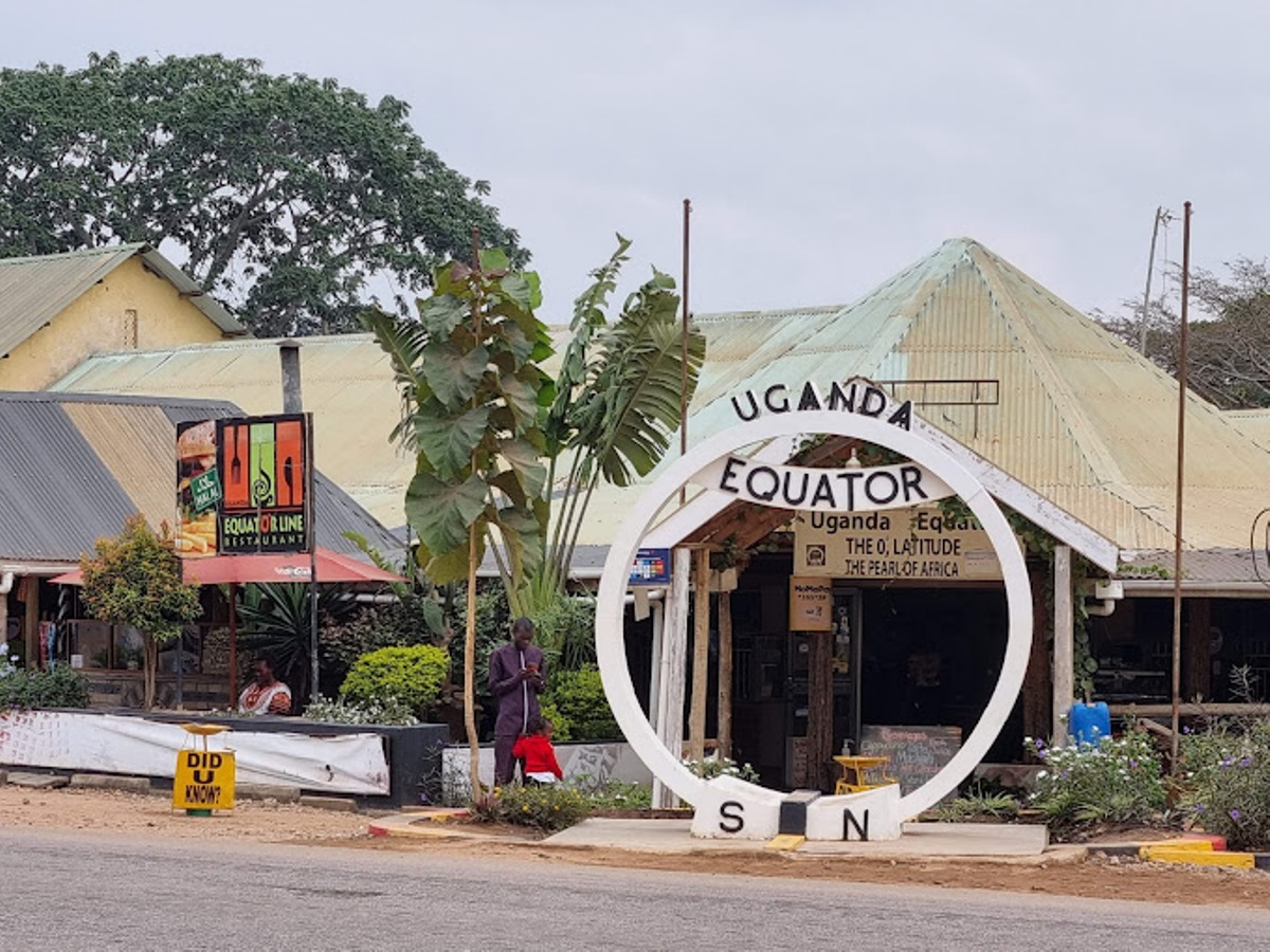 A photograph of the Equator in Kayabwe, Uganda taken during an adventure tour