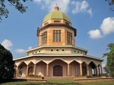 A photograph of the Baha'i Temple taken during a Kampala City tour in Central Uganda