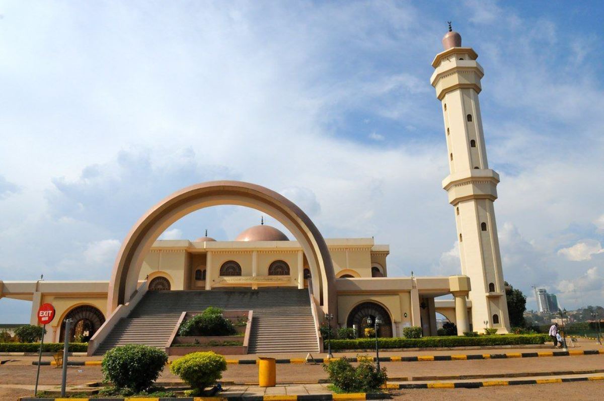 A photograph of the Gadaffi Mosque taken during a Kampala City tour in Central Uganda.