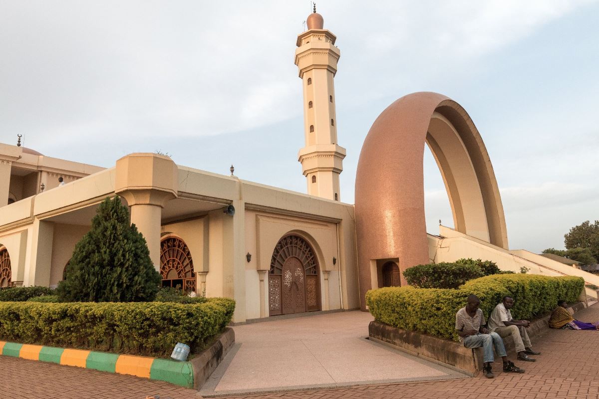 A photograph of the Gadaffi Mosque taken during a Kampala City tour in Central Uganda.