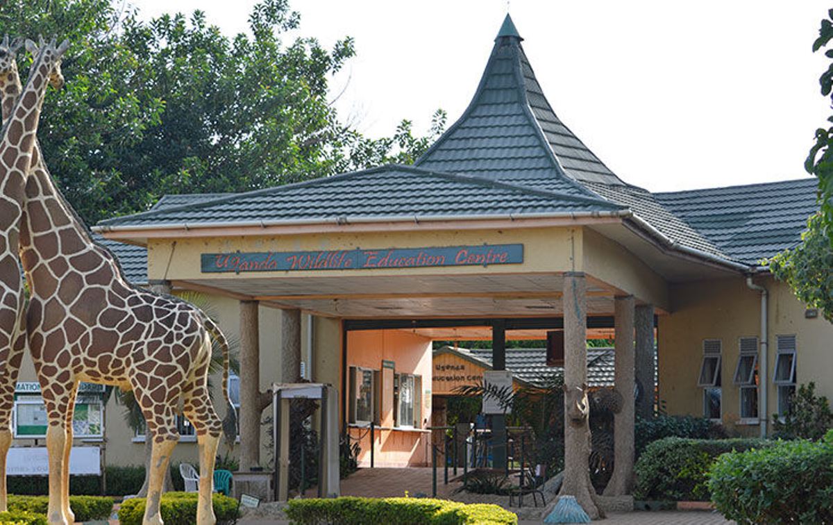 A photograph of the entrance Uganda Wildlife Education Centre taken during an educational tour in Entebbe, Central Uganda