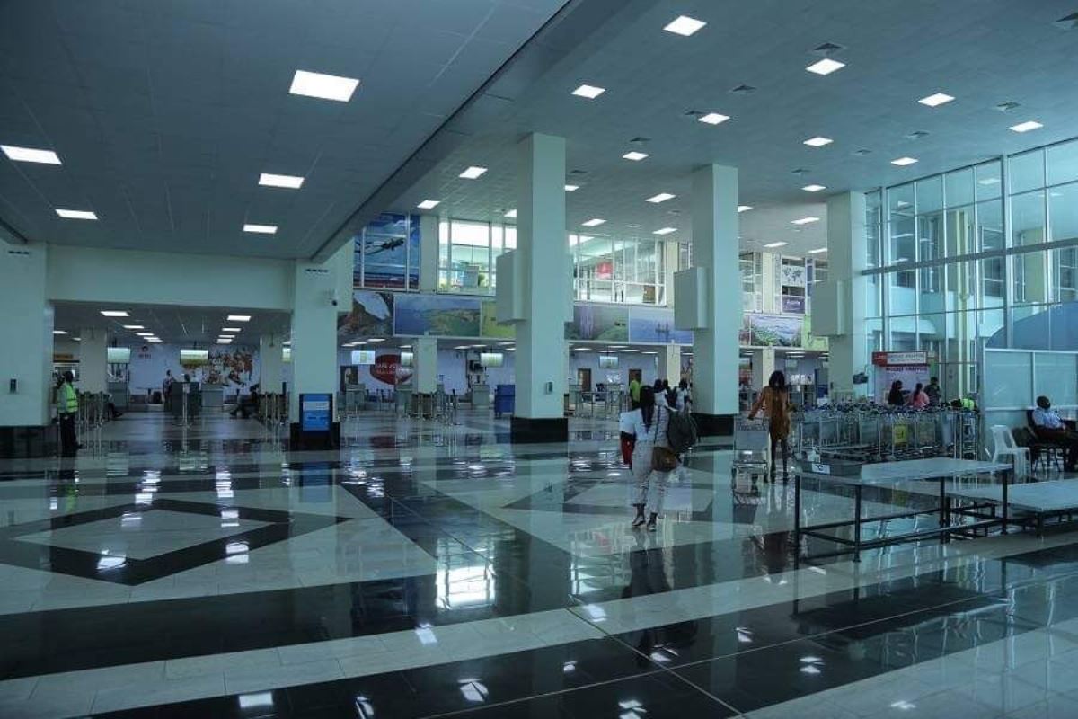 A photograph showing the lounge area at Entebbe International Airport taken during an Entebbe International Airport tour in Entebbe, Uganda