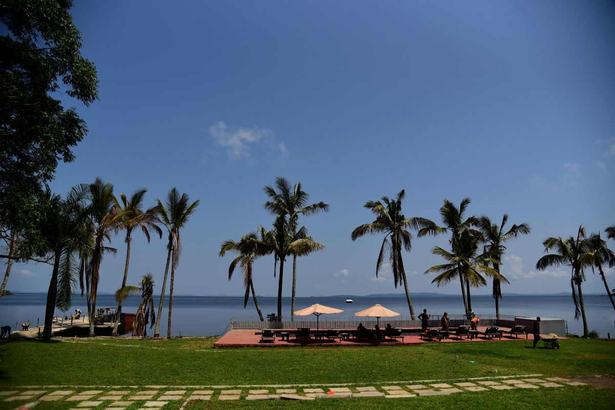 A photograph from the Pineapple Bay Resort taken during a tour to the Pineapple Bay tour on Bulago Island in Lake Victoria, Uganda