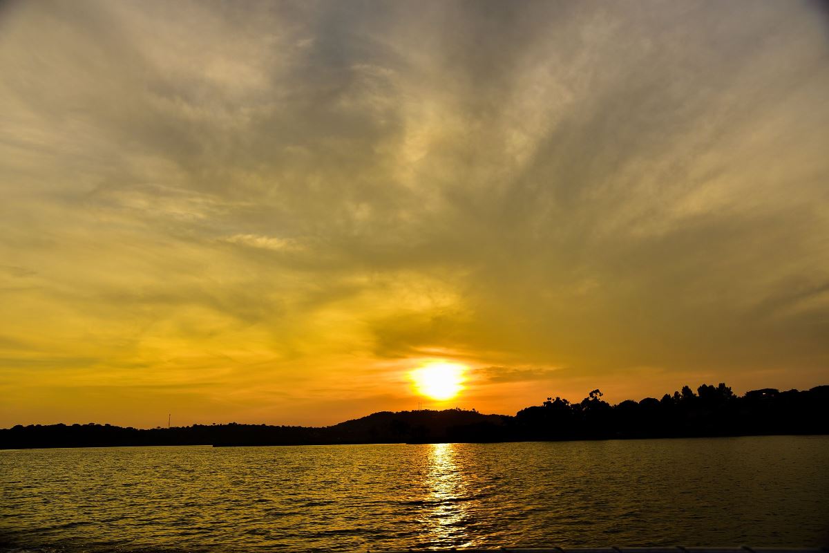 A photograph of the sunset taken during a tour to Bulago Island in Lake Victoria, Uganda