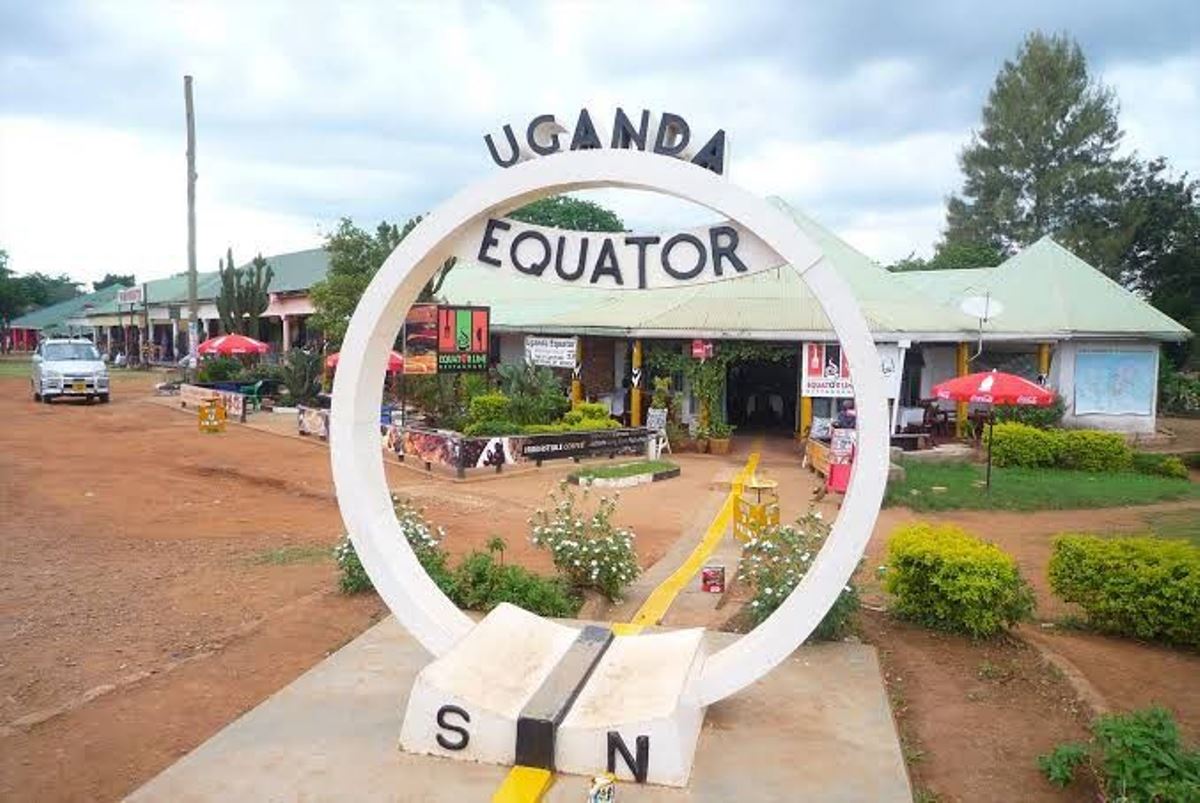 A photograph of the Uganda Equator in Kayabwe, Uganda taken during an adventure tour