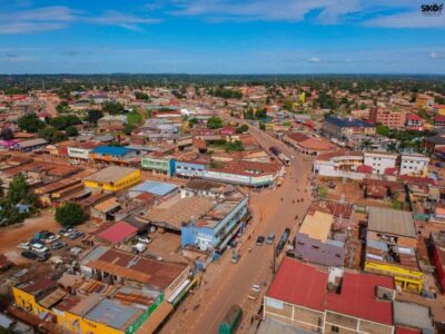 A photograph of an aerial view of Lira city taken during Lira city tour in Northern Uganda