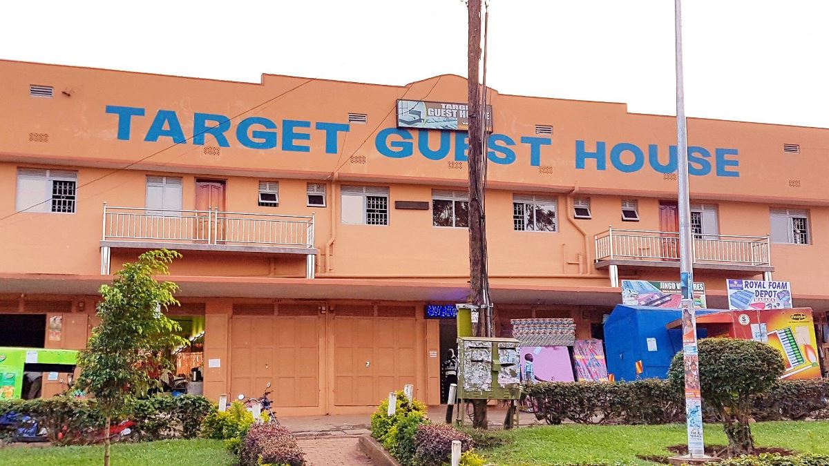 A photograph of Target Guest House taken during a Masaka City tour in Central Uganda.