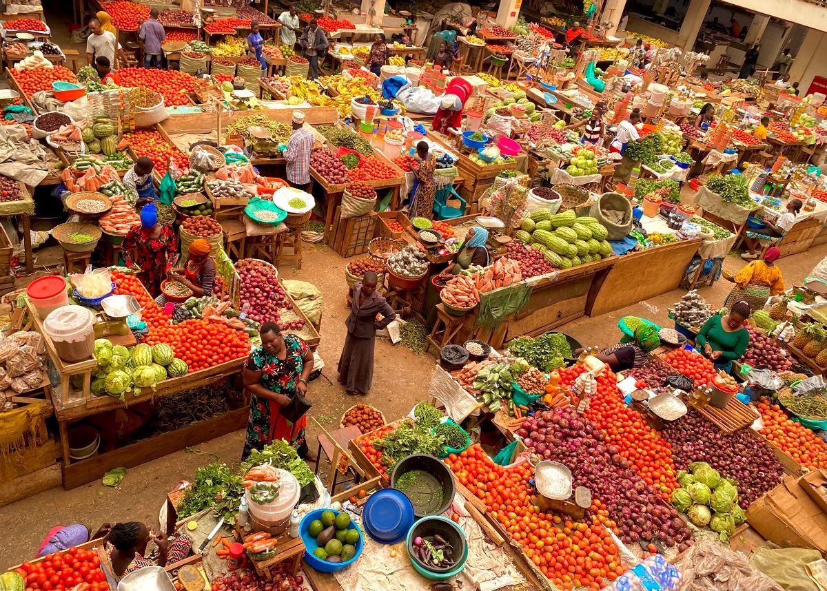 A photograph of the aerial view of Soroti market in Eastern Uganda taken during a Soroti City tour.