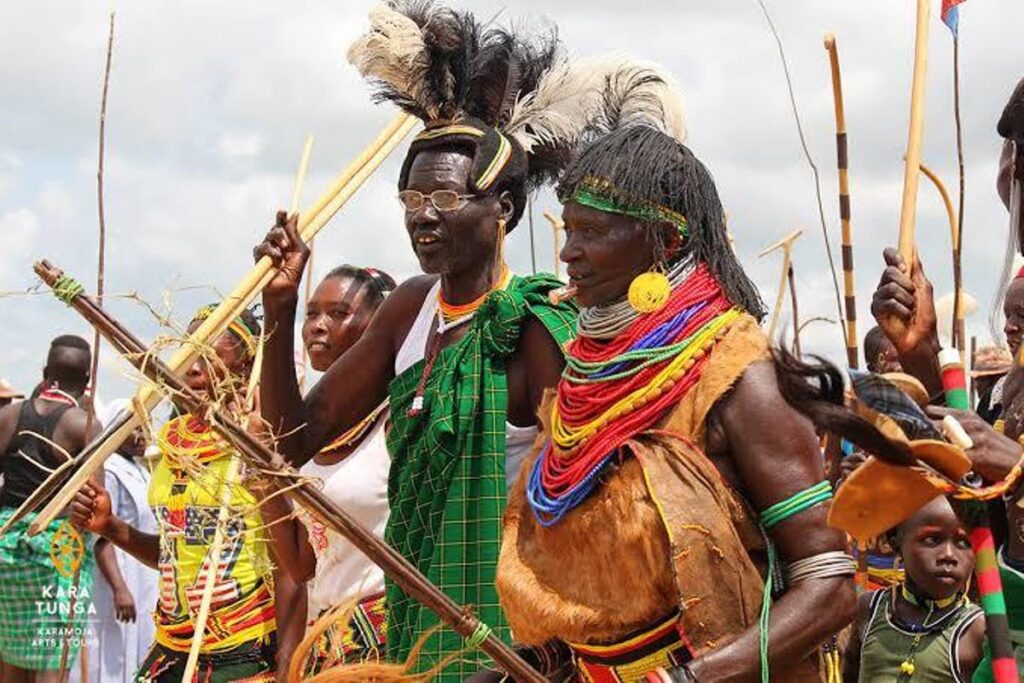 A photograph of Karimajongs taken during a cultural tour to Karamoja region in Northeastern Uganda.