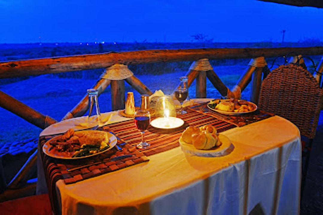 Dining Setup Night Photo Buffalo Safari Lodge Kasese Uganda Western Region