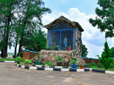 A photograph of the grotto taken from Rubaga Cathedral in Lubaga Central Division, Central Uganda.