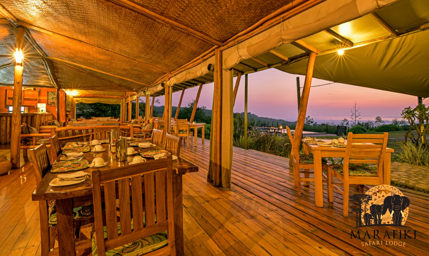 Main Area Dawn Banner Photo Marafiki Safari Lodge Kasese Uganda Western Region