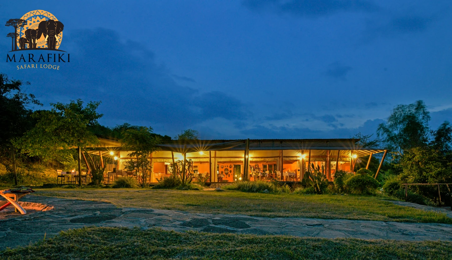 Main Area Night Banner Photo Marafiki Safari Lodge Kasese Uganda Western Region