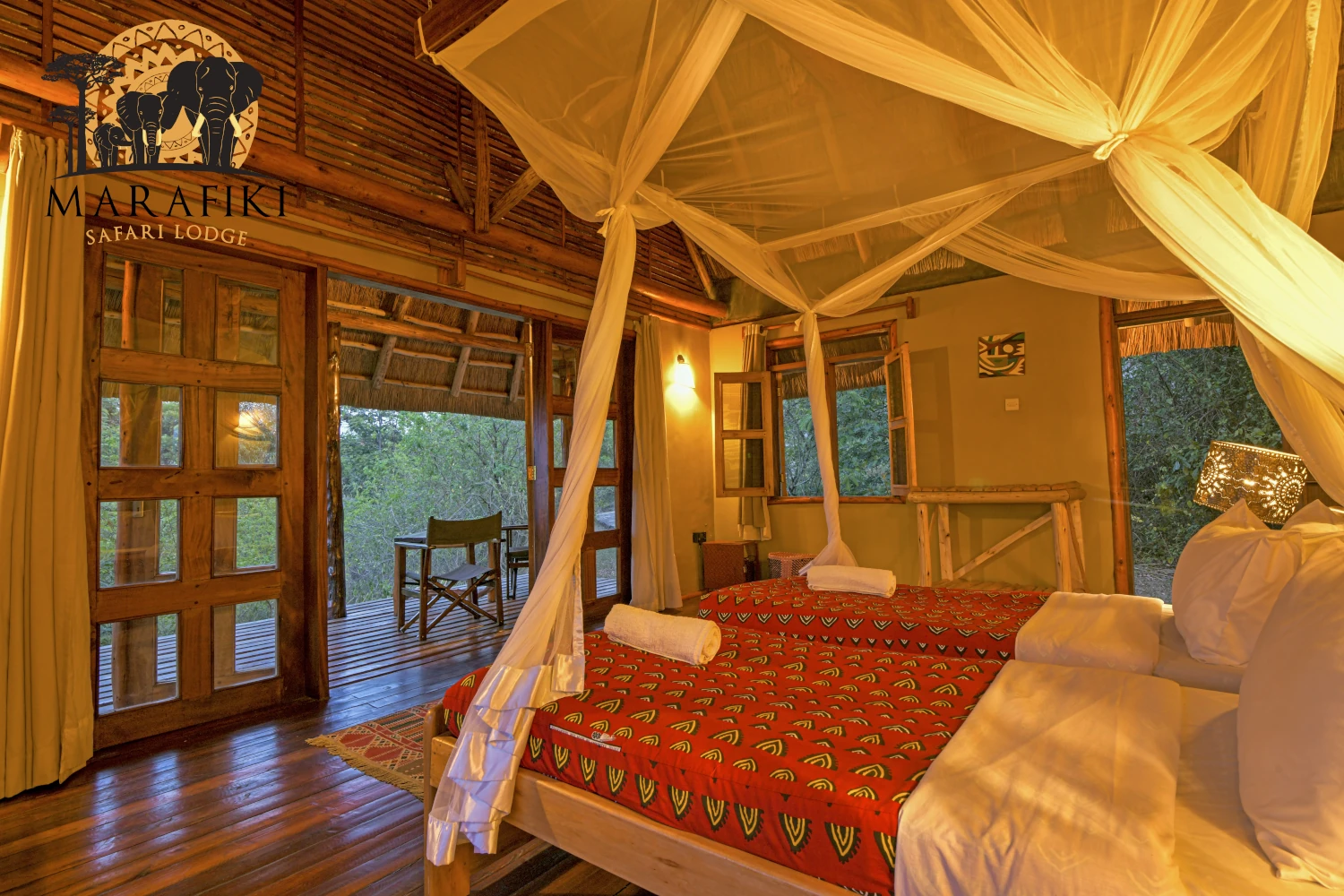 Thatched Cottage Bedroom Photo Marafiki Safari Lodge Kasese Uganda Western Region