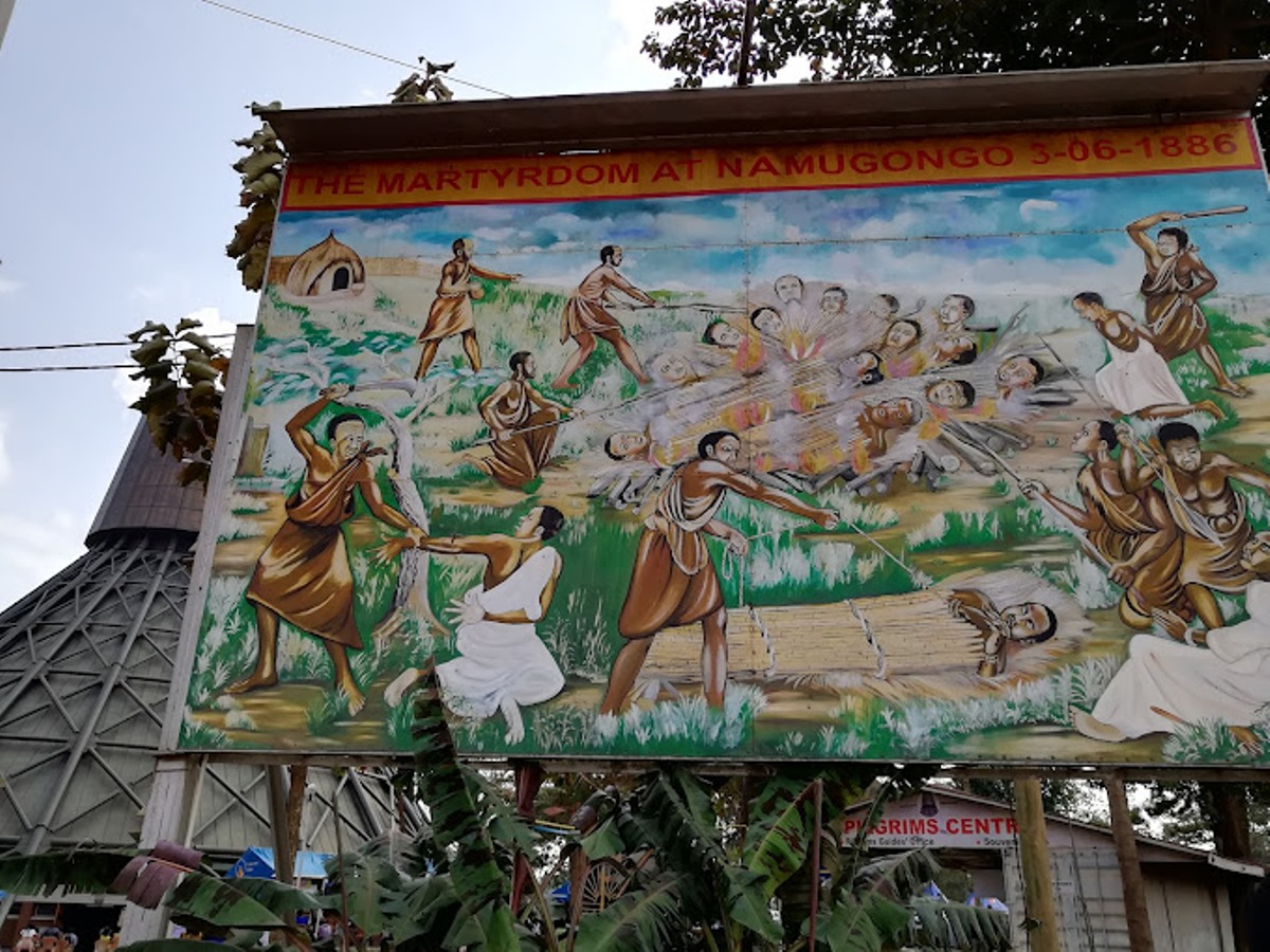 A photograph of the Martyrdom at Namugongo taken during a Kampala City Tour in Central Uganda.