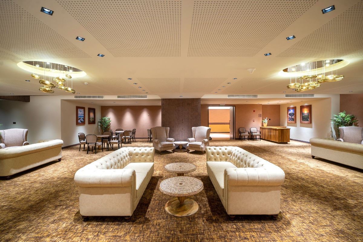 A photo of Sofas in the lobby area at the Speke Resort Convention Centre.