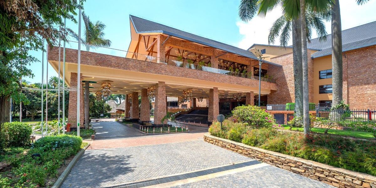 A photo showing the entrance to the Speke Resort Convention Centre.