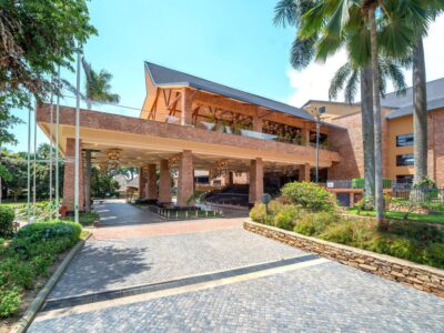 A photo showing the entrance to the Speke Resort Convention Centre.