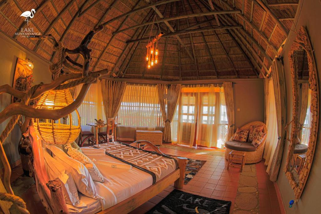 Premium Single Cottages Bedroom Photo Lake Munyanyange Caves Lodge Kasese Uganda Western Region