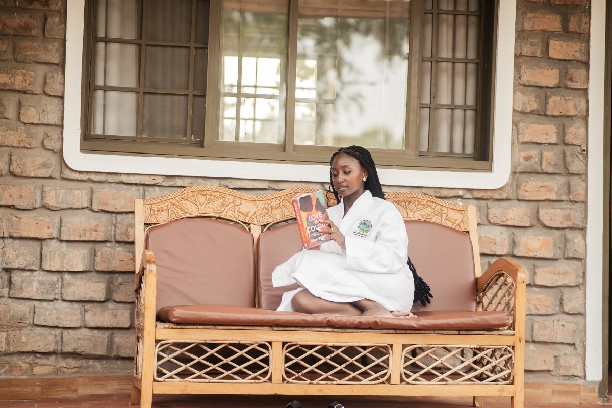 A photograph of a visitor taken while at Lakes of Grace Farm Resort in Muduuma, Wakiso in Uganda.