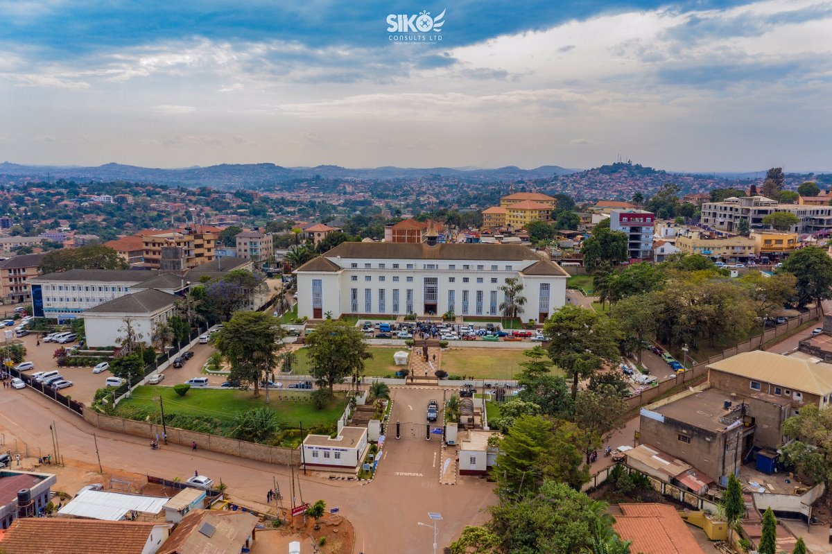 Aerial view of the Bulange Building Mengo Kampala