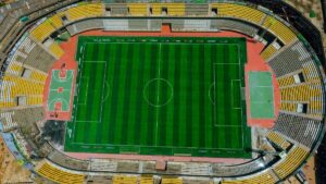 A photograph showing the Hamz Nakivubo Stadium located in Kampala, Uganda.