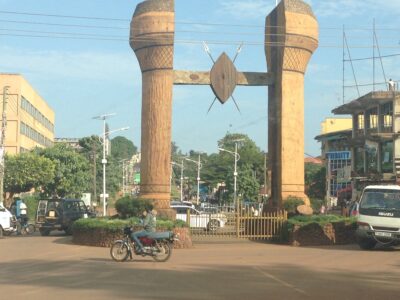 A photograph of the Kabaka Monument in Kampala, Uganda.