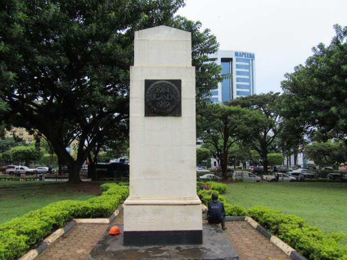 A photograph of the World War Monument in Kampala, Uganda.